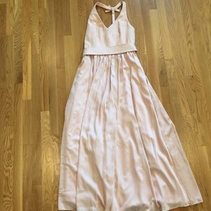 White by Vera Wang Blush Halter Dress